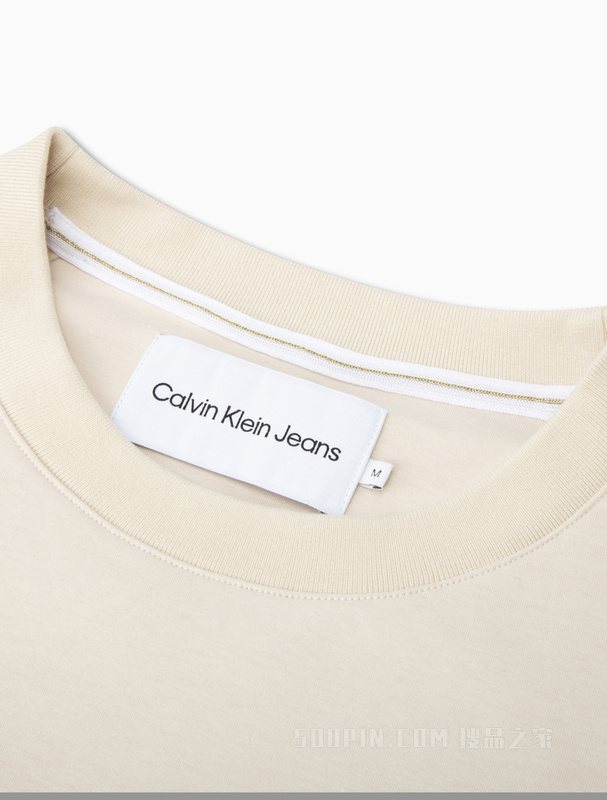 Calvin Klein 22秋冬新款男士时尚拼接浮雕LOGO宽松圆领卫衣J322153
