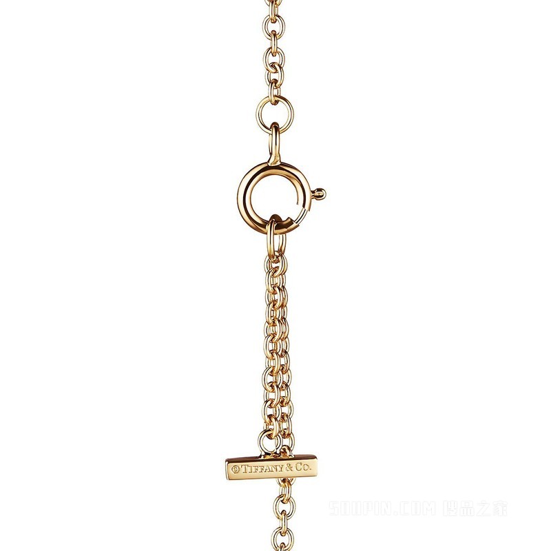 Tiffany T 系列 18K 黄金镶钻 Smile 手链