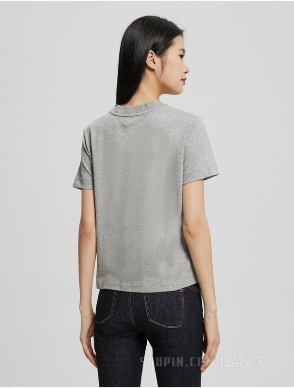 【简约系列】Calvin Klein 22秋冬男女情侣中性刺绣纯棉短袖T恤40WH105