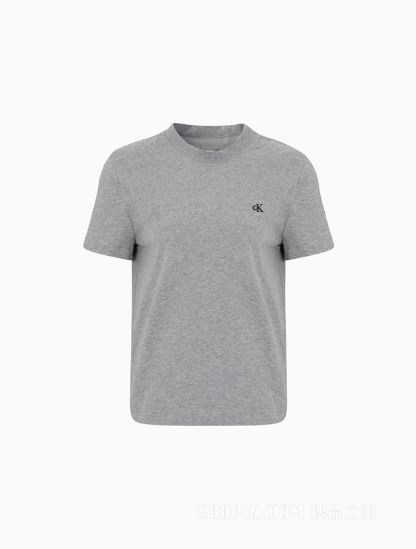 【简约系列】Calvin Klein 22秋冬男女情侣中性刺绣纯棉短袖T恤40WH105