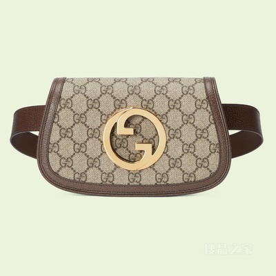 Gucci Blondie系列腰包 米色和乌木色Supreme帆布