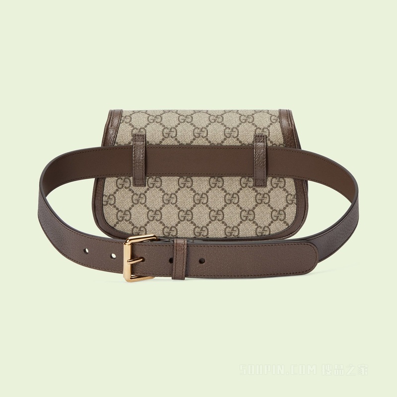 Gucci Blondie系列腰包 米色和乌木色Supreme帆布