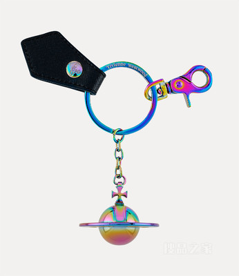 Saffiano 3D Orb Iridescent Keyring