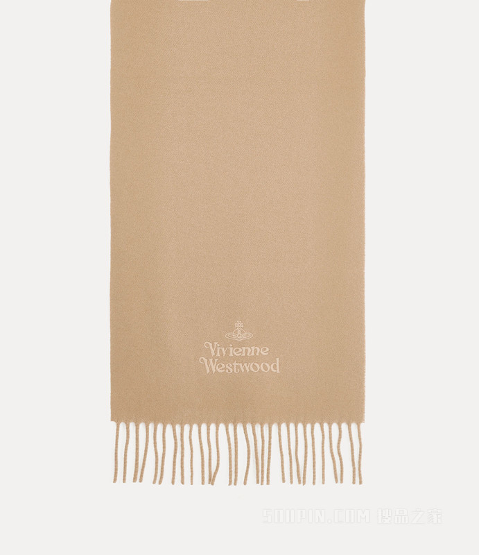 Embroidered Lambswool Scarf