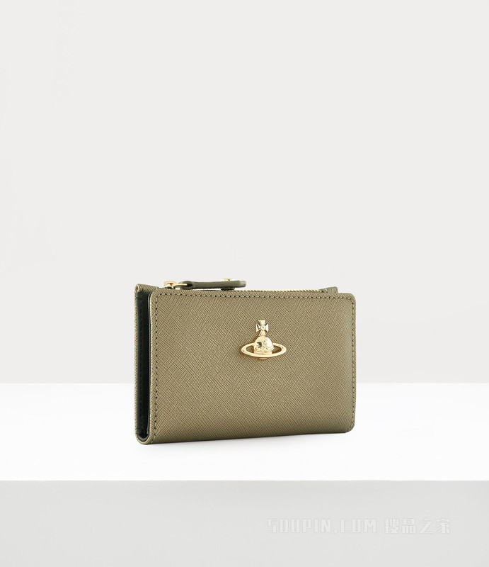 Saffiano Slim Flap Card Holder