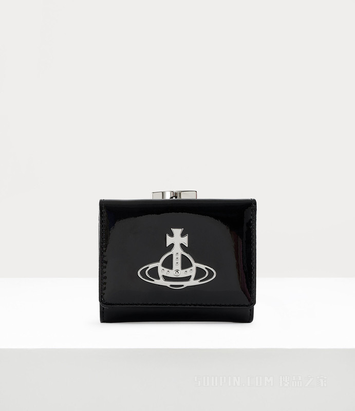 Vivienne Westwood】Shiny Patent Small Frame Wallet 51010018L001ON403-搜品之家