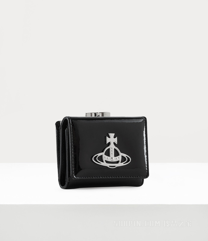 Shiny Patent Small Frame Wallet