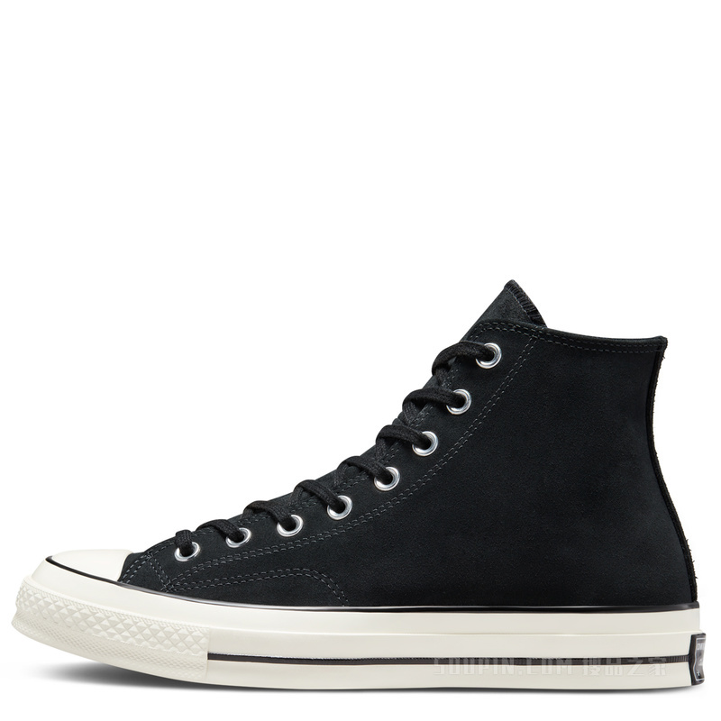 【男女同款】Chuck 70翻毛皮高帮运动鞋 中性 黑色