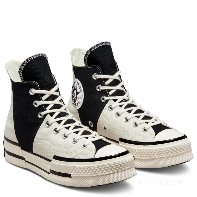 【男女同款】Chuck 70 Plus不对称帆布鞋 中性 白色/黑色