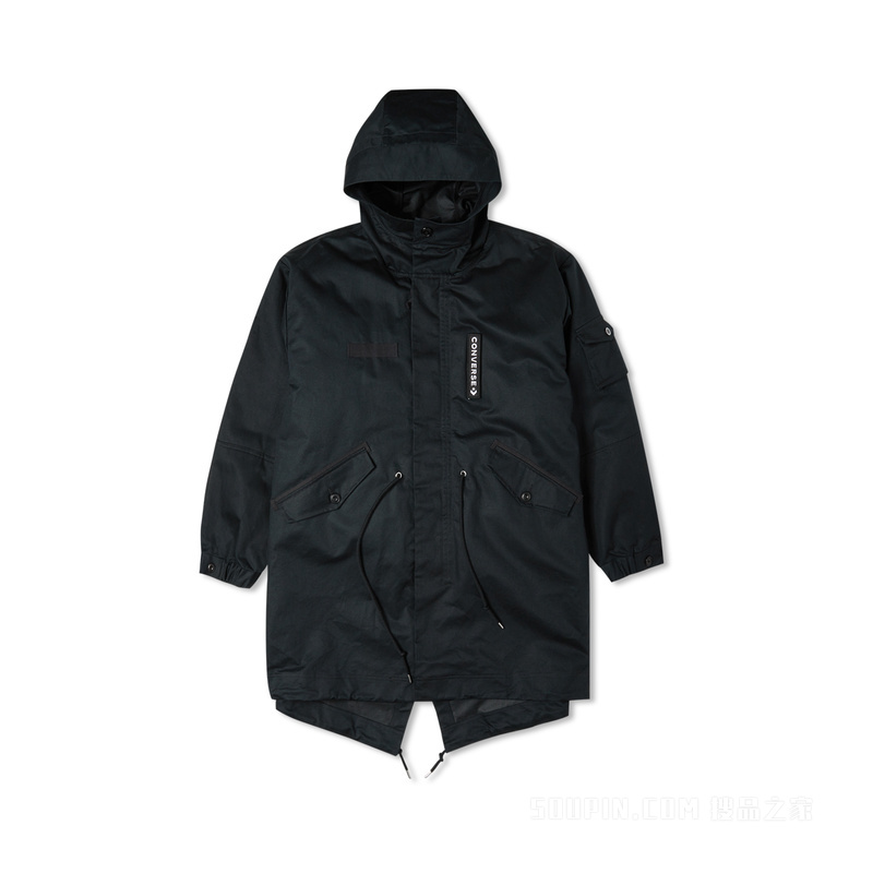 【男女同款】冬季可拆卸羽绒服潮流派克服 中性 黑色