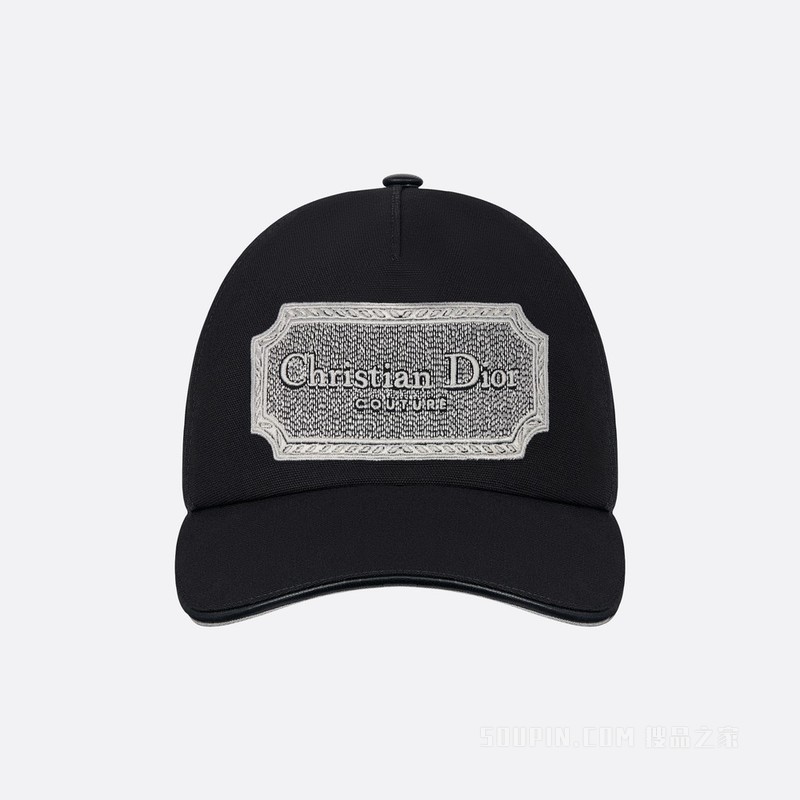 棒球帽 黑色棉质帆布“Christian Dior COUTURE”标志