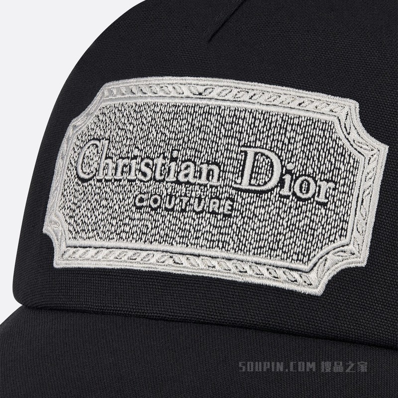 棒球帽 黑色棉质帆布“Christian Dior COUTURE”标志