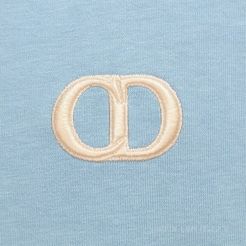 宽松版型 T 恤 淡蓝色棉质密织平纹针织面料“CD Icon”标志