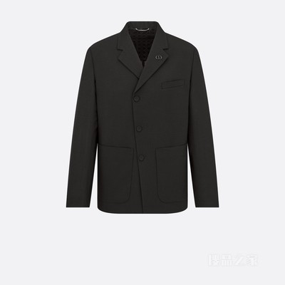 工装夹克 黑色羊毛混纺帆布
