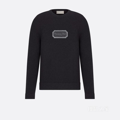 针织衫 黑色山羊绒平纹针织面料“Christian Dior COUTURE”标志