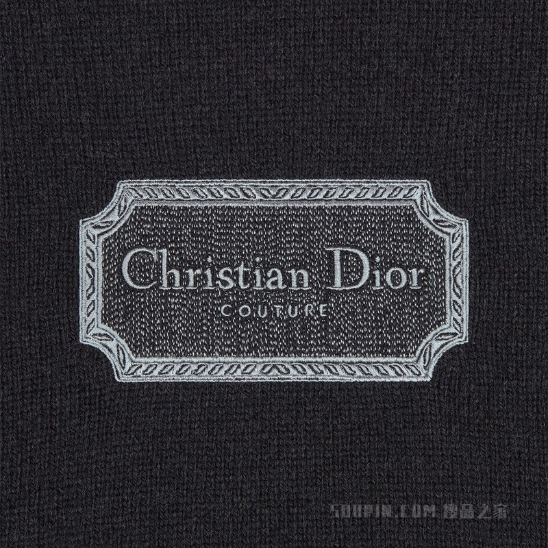针织衫 黑色山羊绒平纹针织面料“Christian Dior COUTURE”标志