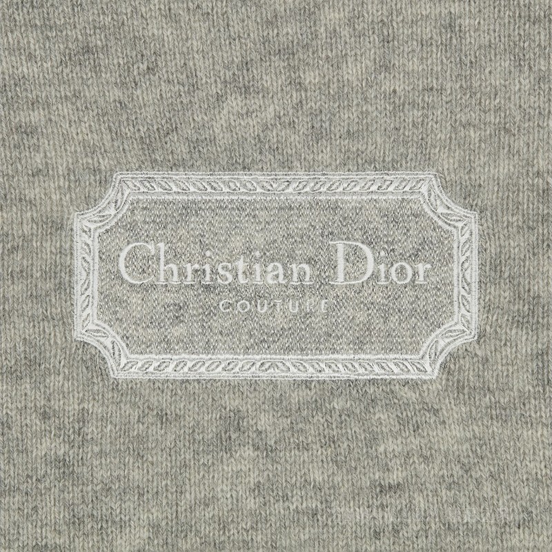 针织衫 灰色山羊绒平纹针织面料“Christian Dior COUTURE”标志