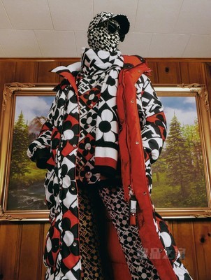 22新款秋冬男装双面满印保暖铺棉夹克外套28530