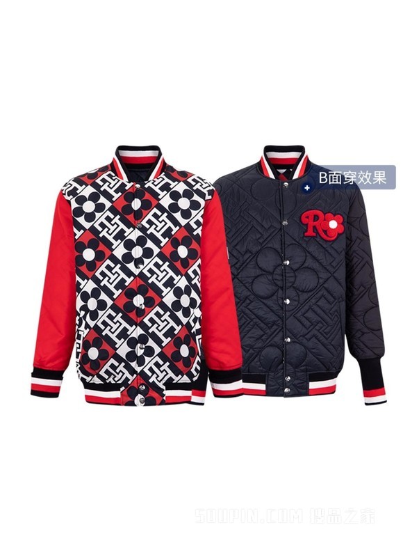 22新款秋冬男装双面满印保暖铺棉夹克外套28530