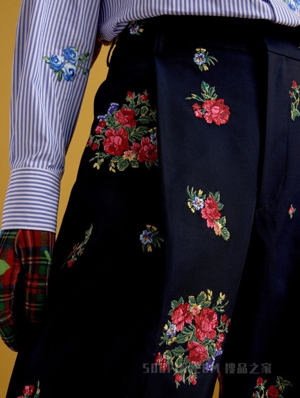 22新款秋男女纯棉印花刺绣廓形宽松休闲裤36975