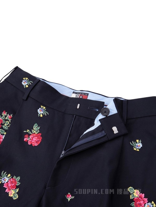 22新款秋男女纯棉印花刺绣廓形宽松休闲裤36975