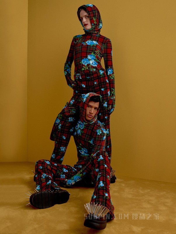 22新款秋女装印花绒面连手套高领长袖上衣36978