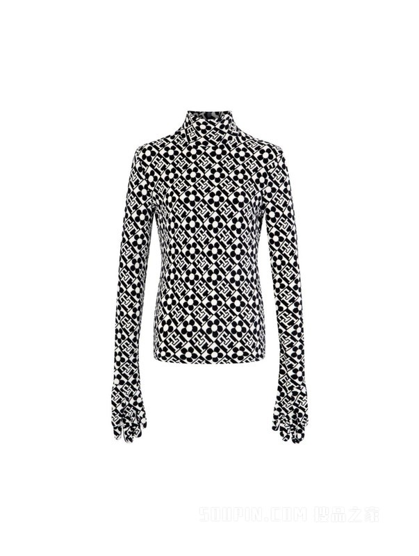 22新款秋女装半高领绒面连手套打底上衣36976