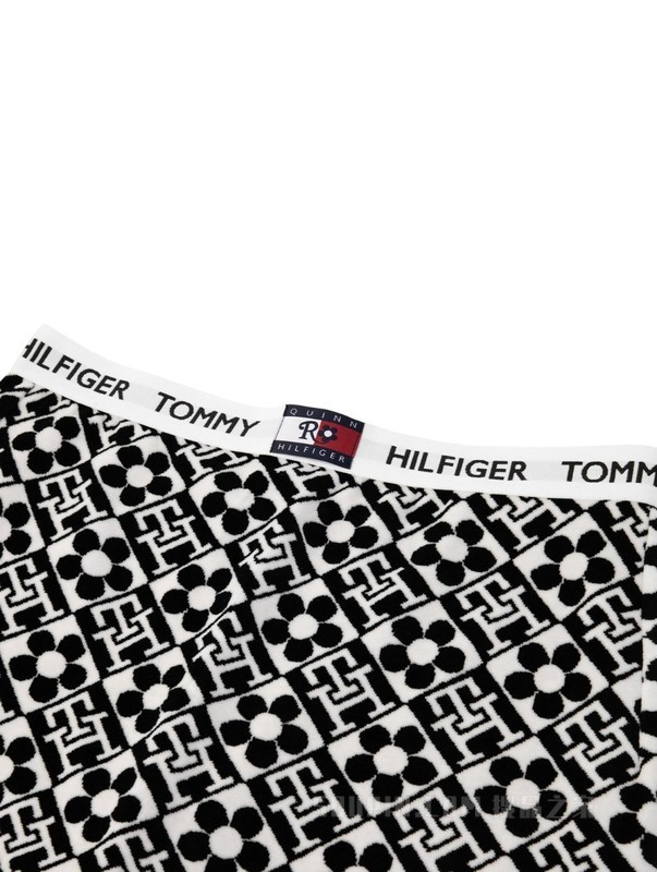 22新款秋女装绒面印花松紧腰打底针织长裤36973