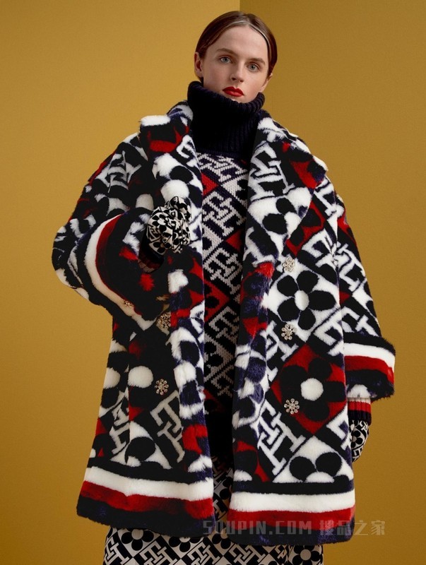 22新款秋男女撞色绒面保暖宽松大衣外套36966