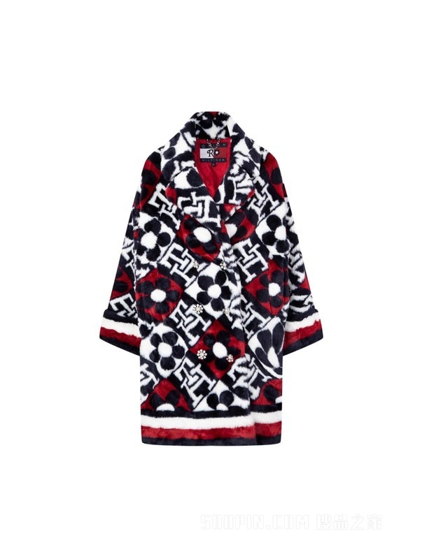 22新款秋男女撞色绒面保暖宽松大衣外套36966