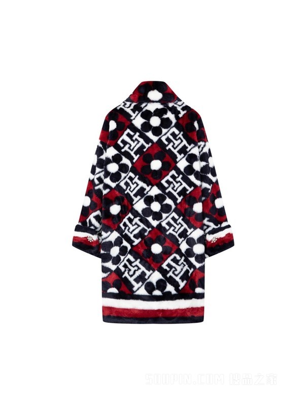 22新款秋男女撞色绒面保暖宽松大衣外套36966