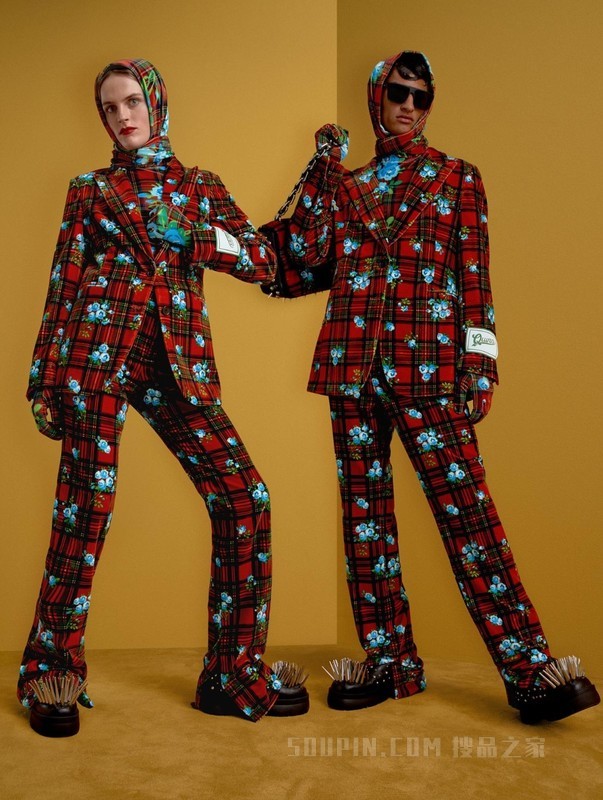 22新款秋冬女装复古格纹玫瑰印花翻领西服36970