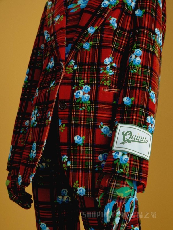 22新款秋冬女装复古格纹玫瑰印花翻领西服36970