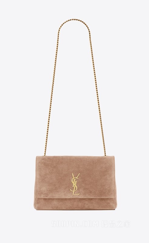 KATE亮面皮革和绒面材质中号柔软/双面链条包