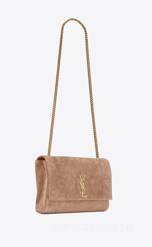 KATE亮面皮革和绒面材质中号柔软/双面链条包