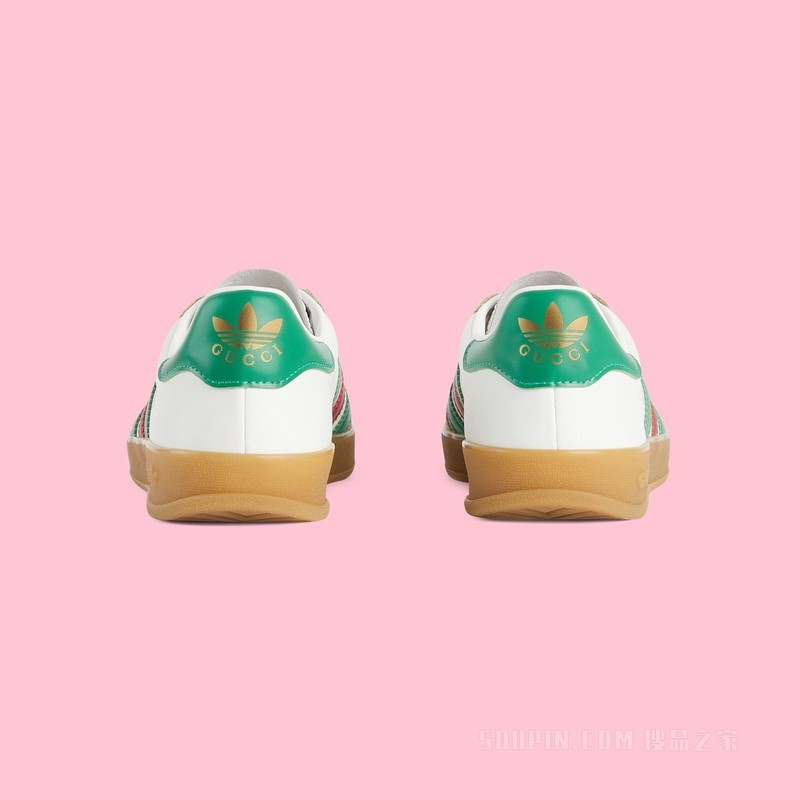 adidas x Gucci联名系列女士Gazelle运动鞋 白色皮革