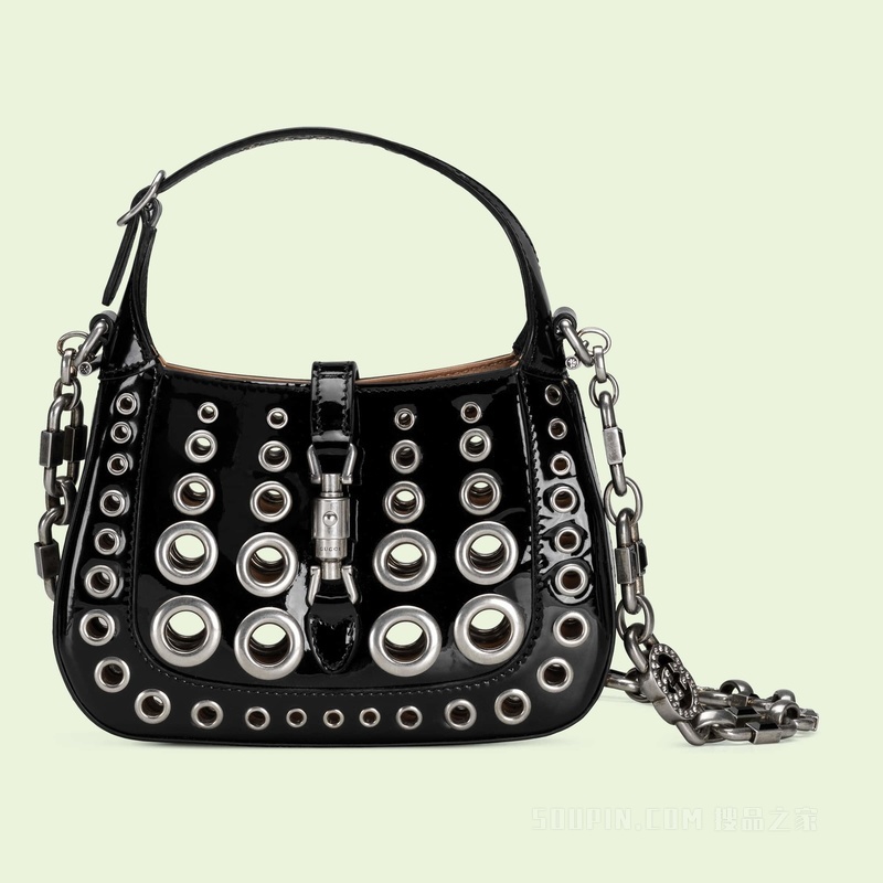 Jackie 1961系列迷你肩背包 黑色漆皮