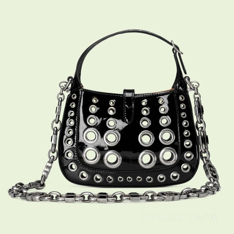 Jackie 1961系列迷你肩背包 黑色漆皮