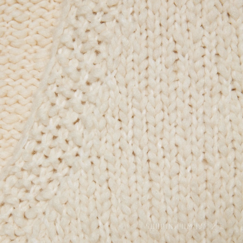 adidas x Gucci联名系列翻袖羊毛开衫 象牙白色