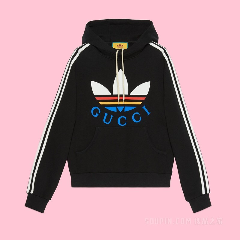 adidas x Gucci联名系列棉质卫衣 黑色