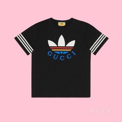 adidas x Gucci联名系列棉质T恤 黑色