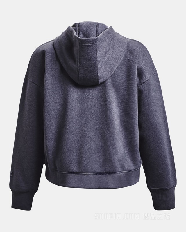 女士UA Essential Script抓绒全拉链运动上衣