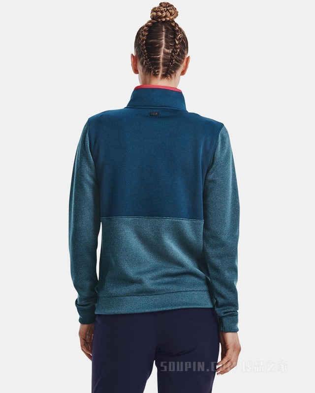 女士UA Storm Sweater 1/2拉链抓绒运动上衣