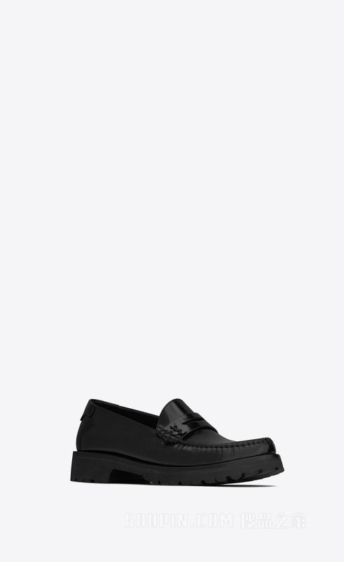 Le Loafer字母标志光滑皮革便士乐福鞋