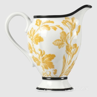 腊叶印花奶壶 黄色腊叶印花