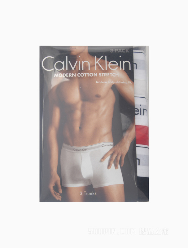 【摩登引力带】Calvin Klein 22秋冬男士三条装棉质透气平角内裤NB2380