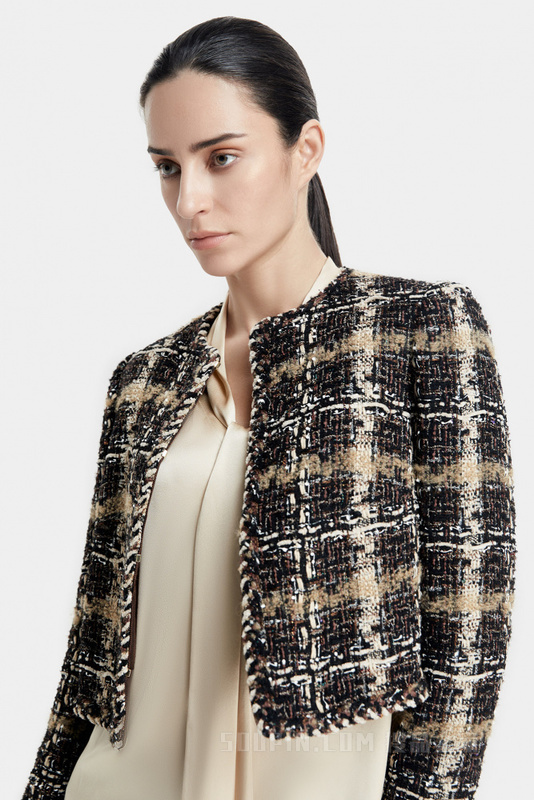 意大利进口精致粗花呢夹克