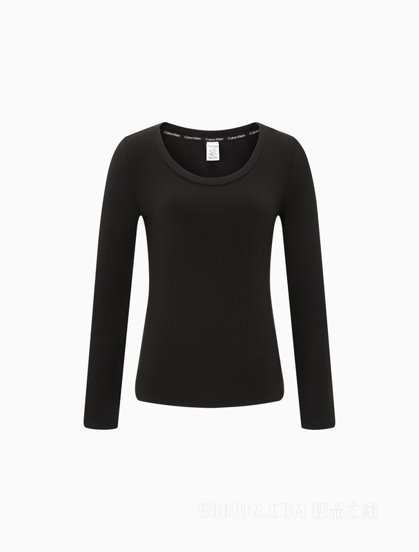 Calvin Klein 22秋冬女士简约大圆领轻盈柔滑打底舒适保暖内衣QS6894AD