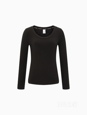 Calvin Klein 22秋冬女士简约大圆领轻盈柔滑打底舒适保暖内衣QS6894AD
