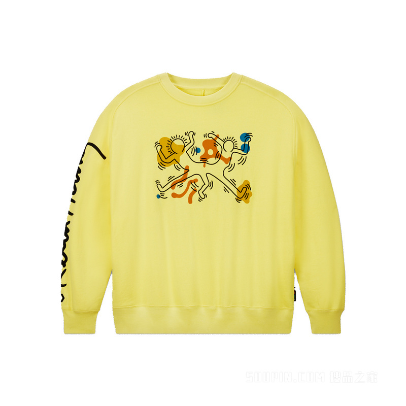 【男女同款】Converse x Keith Haring Crewneck Sweatshirt 中性 黄色